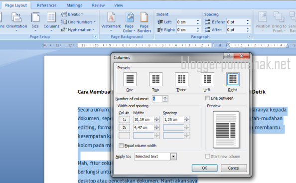 Cara Mudah Membuat Kolom pada Microsoft Word 2007 untuk Pemula
