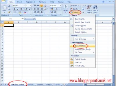 Cara Rename, Menambahkan/Menghapus dan Mewarnai Sheet di Excel 2007